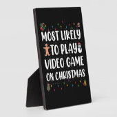 クリスマス遊ゲームでビデオゲームをする可能性が最も高い フォトプラーク (側面)