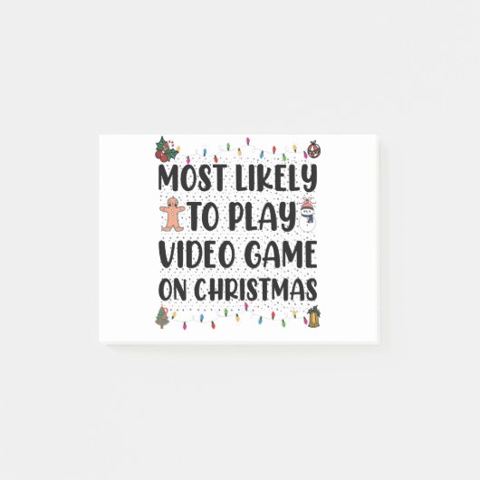 クリスマス遊ゲームでビデオゲームをする可能性が最も高い ポストイット (正面)