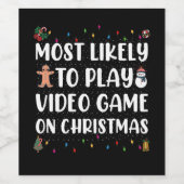 クリスマス遊ゲームでビデオゲームをする可能性が最も高い ワインラベル (シングルラベル)