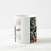 クリスマス遊ツリーによるトランプのアコースティックギター コーヒーマグカップ (中央)