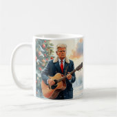 クリスマス遊ツリーによるトランプのアコースティックギター コーヒーマグカップ (左)