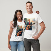 クリスマス遊ツリーによるトランプのアコースティックギター Tシャツ (ユニセックス)