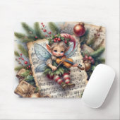 クリスマス遊小妖精や小人のバイオリン マウスパッド (マウス)