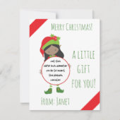 クリスマス遊小妖精や小人ドーのギフトカード、休日のお気に入り 招待状 (正面)