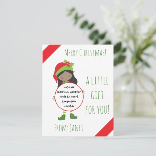 クリスマス遊小妖精や小人ドーのギフトカード、休日のお気に入り 招待状 (スタンド正面)