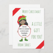 クリスマス遊小妖精や小人ドーのギフトカード、休日のお気に入り 招待状 (正面/裏面)