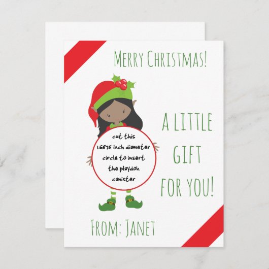 クリスマス遊小妖精や小人ドーのギフトカード、休日のお気に入り 招待状 (正面/裏面)