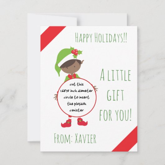 クリスマス遊小妖精や小人ドーのギフト、ホリデーパーティーの好意 招待状 (正面)