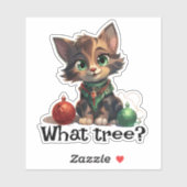 クリスマス遊猫とオーナメント – 「木って？」 シール (シート)