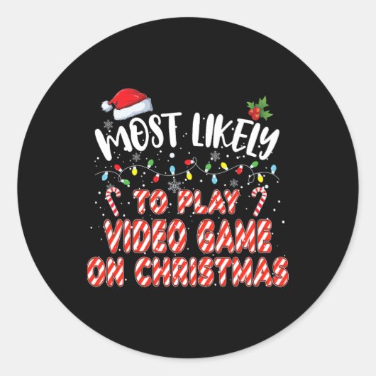 クリスマス遊Cでビデオゲームを楽しむことができる ラウンドシール (正面)