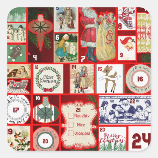 クリスマス過去シール スクエアシール (正面)