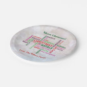 クリスマス違う言語ワードクラウドカスタム ペーパープレート (アングル)