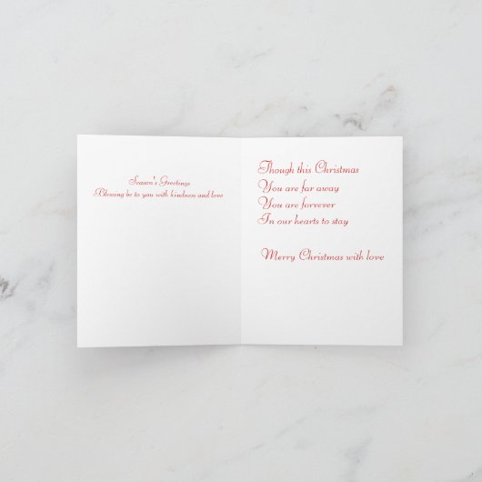 クリスマス遠くにのグリーティングカードの遠い娘 シーズンカード (内部)