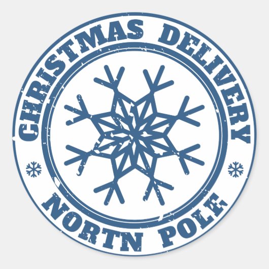 クリスマス配達の北極 ラウンドシール (正面)