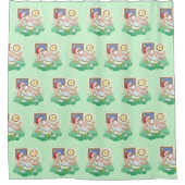 クリスマス配達の後で浴室を取る排出されたサンタ シャワーカーテン (正面)