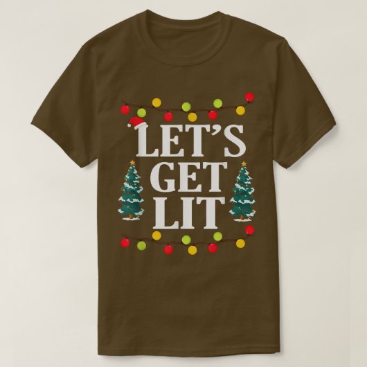 クリスマス酒おもしろいのクリスマス灯 Tシャツ (デザイン正面)