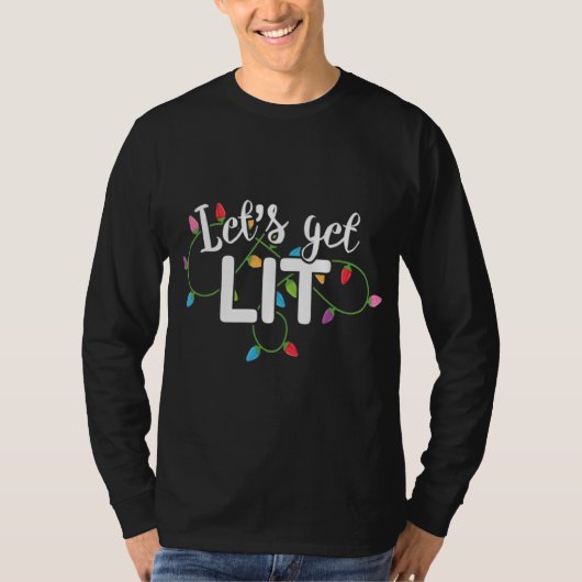 クリスマス酒のアパレルおもしろいXmaに火を付けよう Tシャツ (正面)