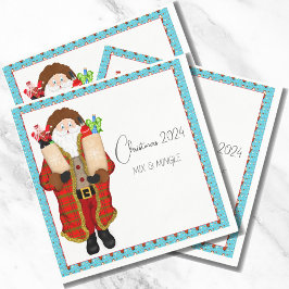 クリスマス酒を飲むサンタ スタンダードカクテルナプキン