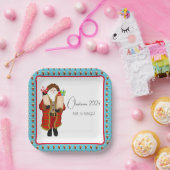 クリスマス酒を飲むサンタ ペーパープレート (パーティー)