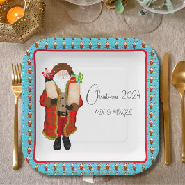 クリスマス酒を飲むサンタ ペーパープレート