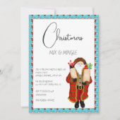 クリスマス酒を飲むサンタ 招待状 (正面)