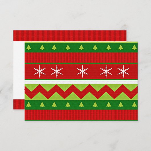 クリスマス醜いスウェーター投票用紙カード (正面/裏面)