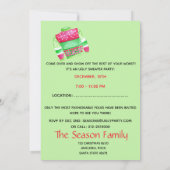 クリスマス醜いスウェーター パーティー招待状 招待状 (裏面)