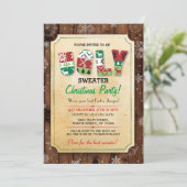 クリスマス醜いセーターのジャンパーパーティーディナー招待状 招待状 (スタンド正面)
