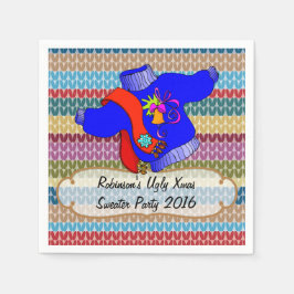 クリスマス醜いセーターパーソナライズされたパーティー スタンダードカクテルナプキン