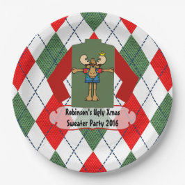 クリスマス醜いセーターパーソナライズされたパーティー ペーパープレート