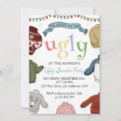 クリスマス醜いセーターパーティの招待状 招待状 (正面)