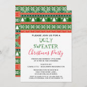 クリスマス醜いセーターパーティー 招待状 (正面/裏面)