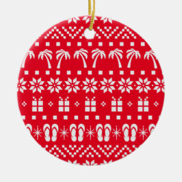 クリスマス醜いセータービーチ恋人 セラミックオーナメント