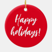 クリスマス醜いセータービーチ恋人 セラミックオーナメント (裏面)