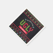 クリスマス醜いセーター北欧ニット名Chalkboard スタンダードカクテルナプキン (角)