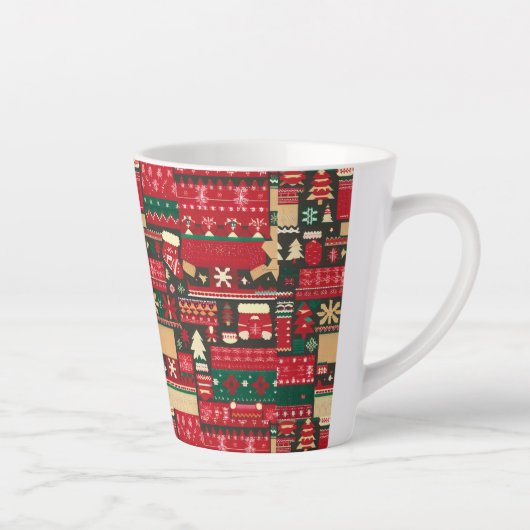 クリスマス醜いセーター7 カフェラテマグ (右)