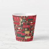 クリスマス醜いセーター7 カフェラテマグ (正面)