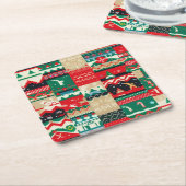 クリスマス醜いセーター8 スクエアペーパーコースター (アングル)