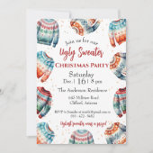 クリスマス醜いセーター パーティー招待状 招待状 (正面)