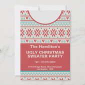 クリスマス醜いセーター パーティー 招待状 (正面)