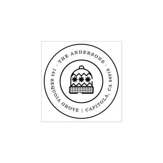 クリスマス醜いハットファミリーネーム差出人住所 ラバースタンプ (インプリント)