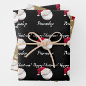 クリスマス野パーソナライズされた球スポーツサンタラップ ラッピングペーパーシート (インサイチュ)