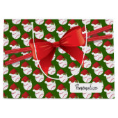 クリスマス野球のパターン-大 ラージペーパーバッグ (正面)