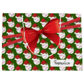 クリスマス野球のパターン-大 ラージペーパーバッグ (裏面)