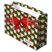 クリスマス野球のパターン-大 ラージペーパーバッグ (裏面アングル)