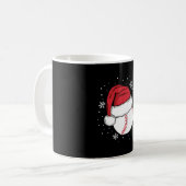 クリスマス野球クリスマスサンタ・スポーツ愛好家ギフト コーヒーマグカップ (正面左)