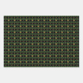 クリスマス野球選手 – グリーンチェック ラッピングペーパーシート (正面)