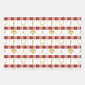 クリスマス野球選手 – 赤緑 ラッピングペーパーシート (正面3)