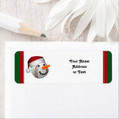 クリスマス野球雪だるま ラベル (インサイチュ)