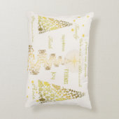クリスマス金ゴールドとクリームアクセント枕 アクセントクッション (裏面(縦))